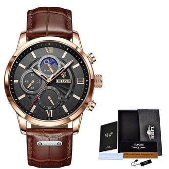 LUXEDGE Chrono Leather Watch