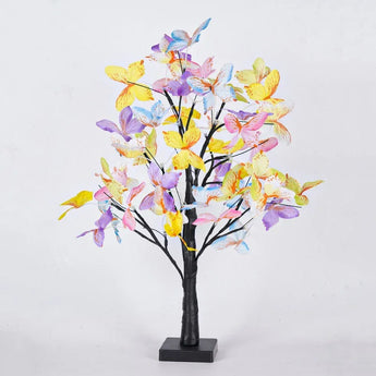 LumiRose LED Tree Lamp with rose blossom design glowing in bedroom décor - Aspire Alley