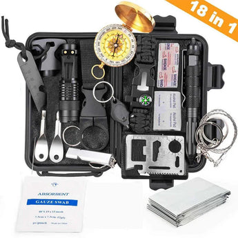 SurviMax Military-Grade Outdoor Survival Kit with emergency tools in compact case- Aspire Alley