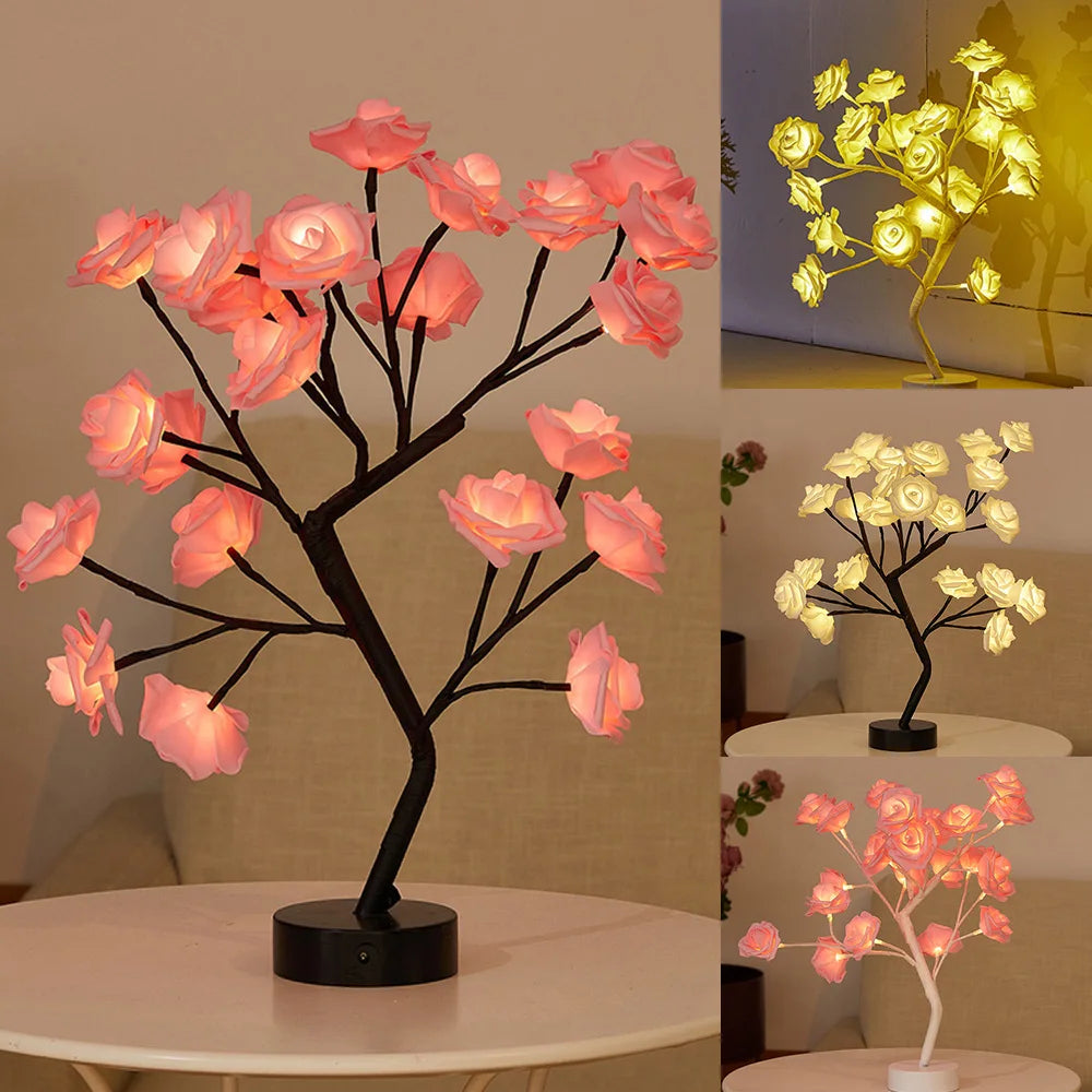 RoseGlow LED Bonsai Lamp