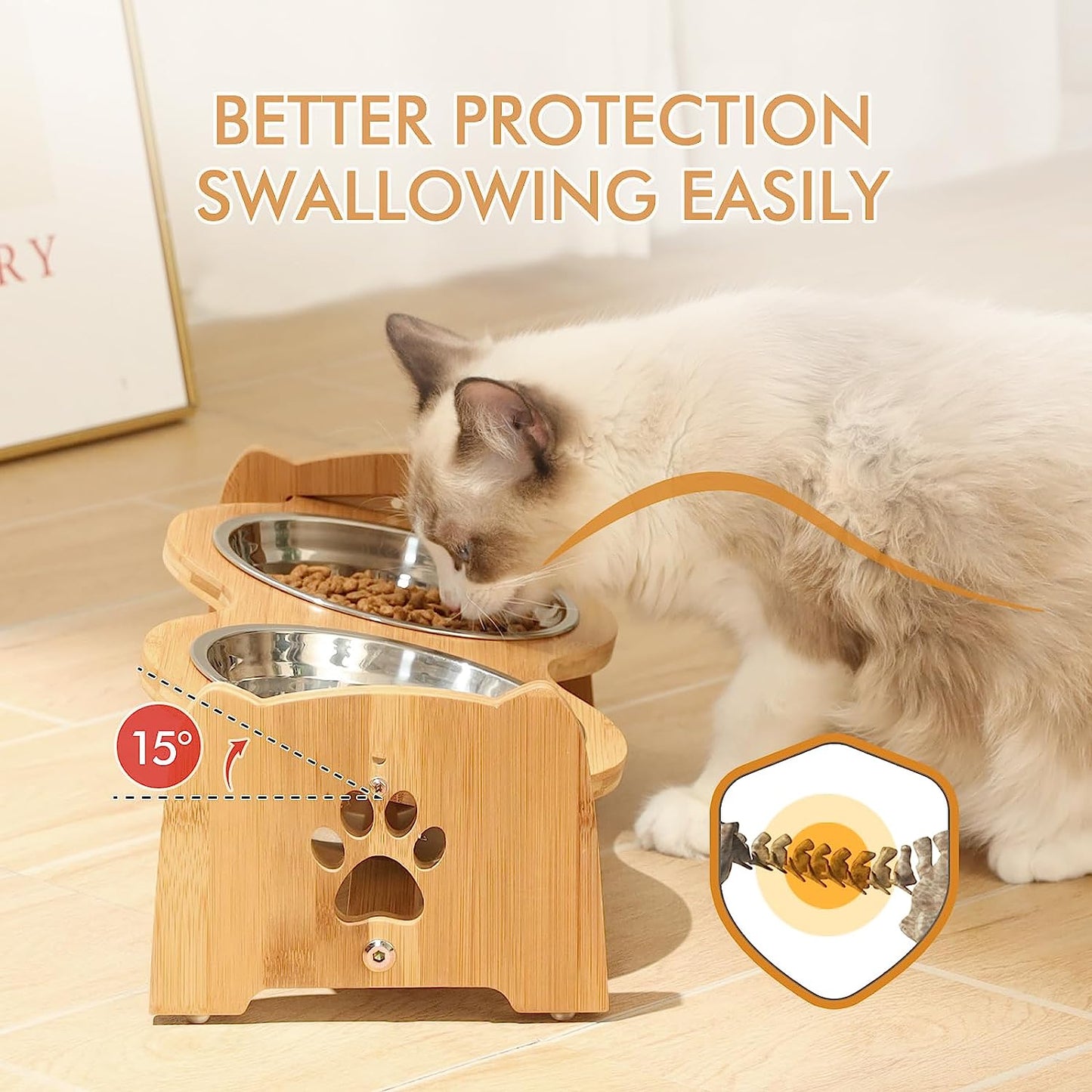 Bamboo Elevated Pet Feeder