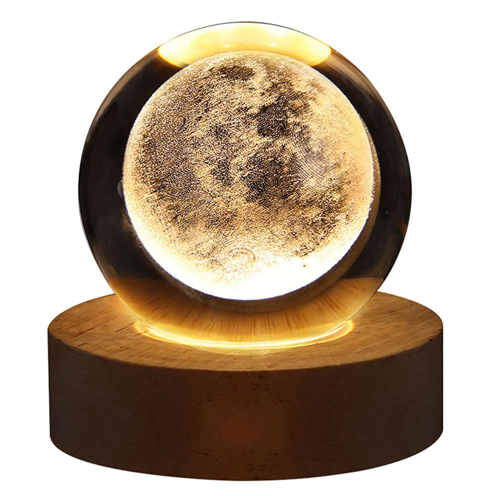 Crystal Ball Galaxy Night Light 3D Moon Lamp