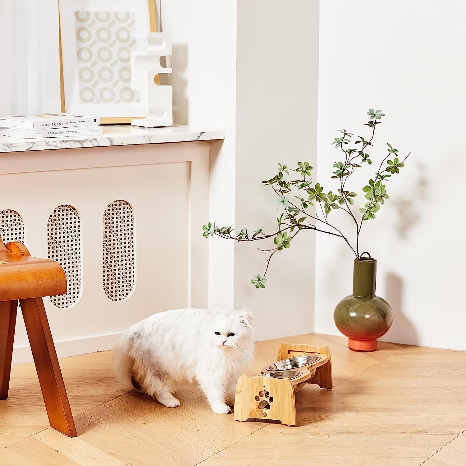 Bamboo Elevated Pet Feeder