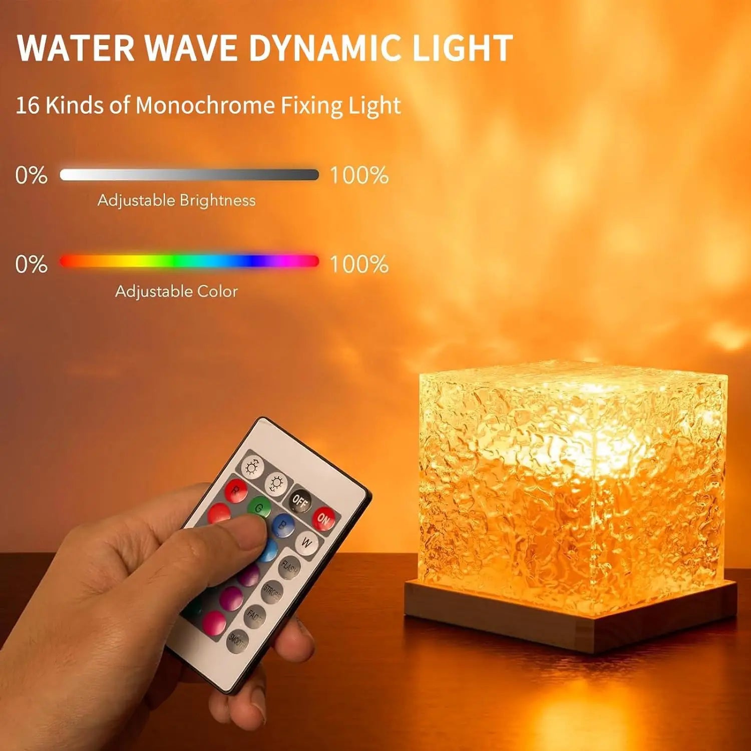 Northern Lights Ocean Wave Cube Lamp with 16 Colors