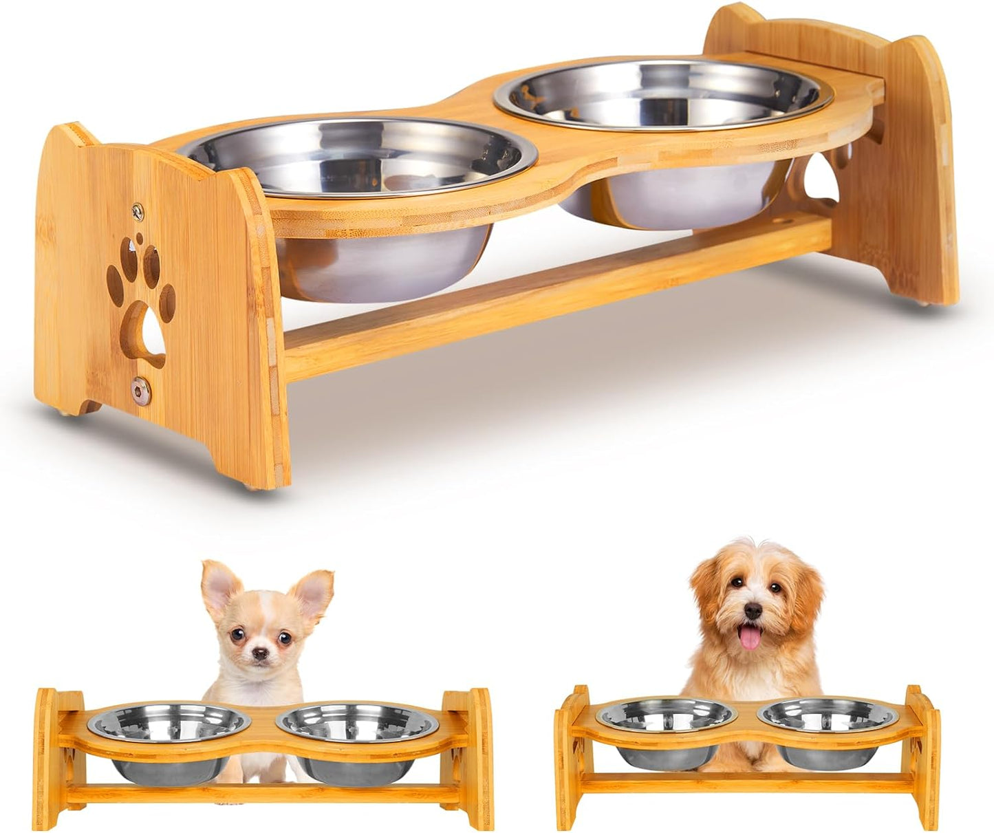 Bamboo Elevated Pet Feeder