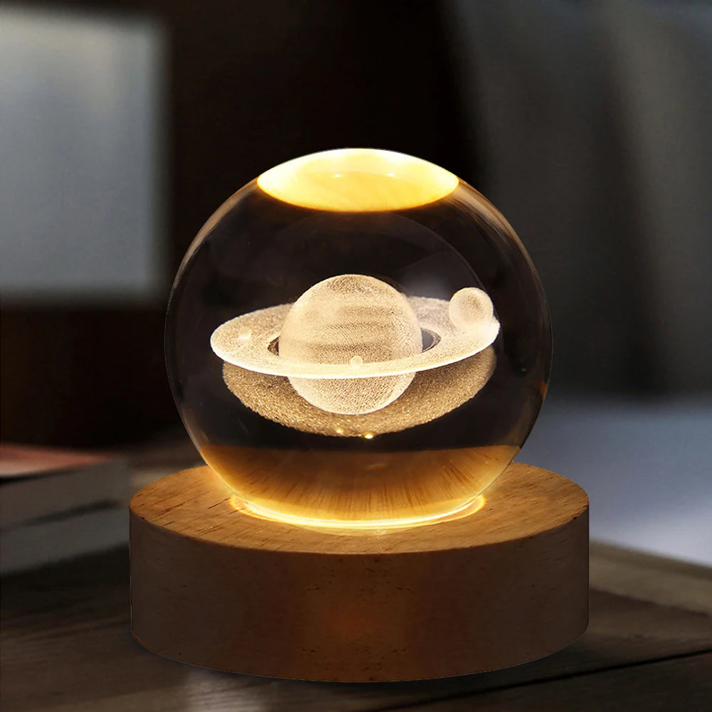 Crystal Ball Galaxy Night Light 3D Moon Lamp