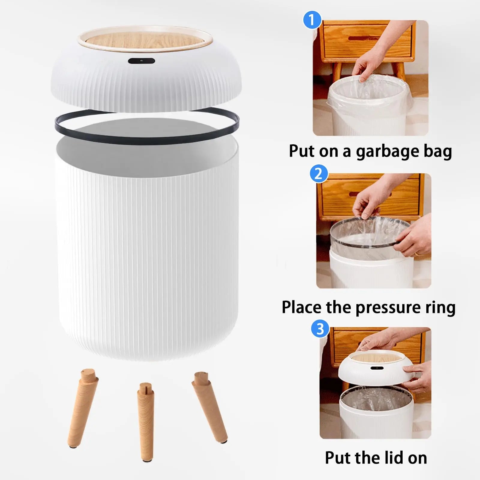 Motion Sensor Automatic Trash Can, Small Plastic Smart Bin