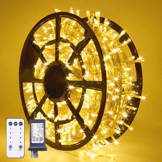 Warm White Lights – Waterproof, 8 Modes, 600 LED