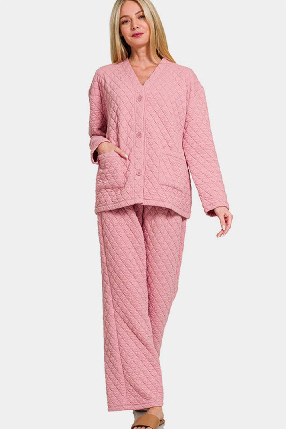 Zenana Quilted Lounge Set