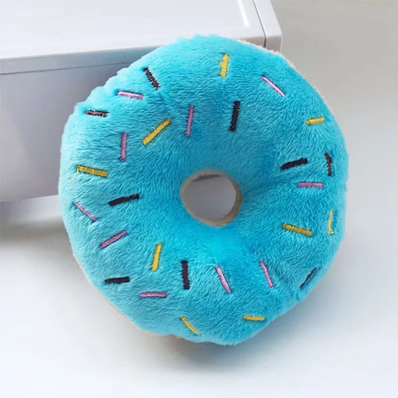 Plush Dog Donut Chew Toy