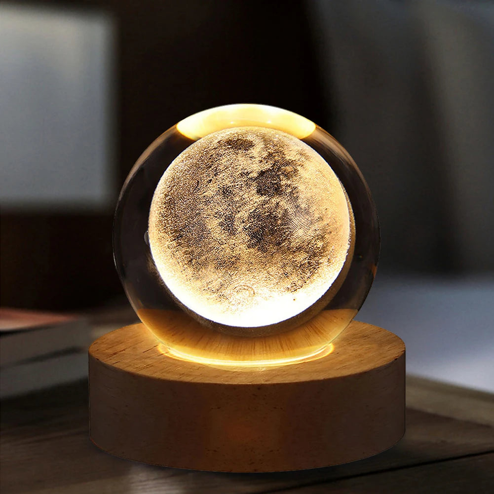 Crystal Ball Galaxy Night Light 3D Moon Lamp