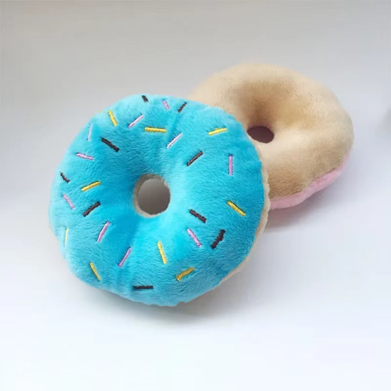 Plush Dog Donut Chew Toy