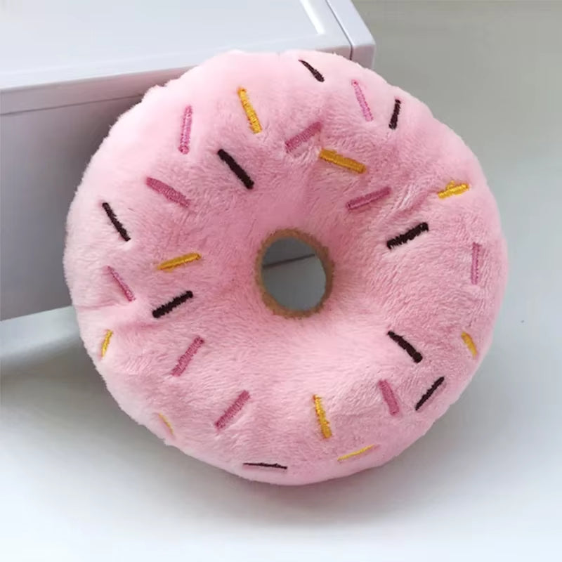 Plush Dog Donut Chew Toy