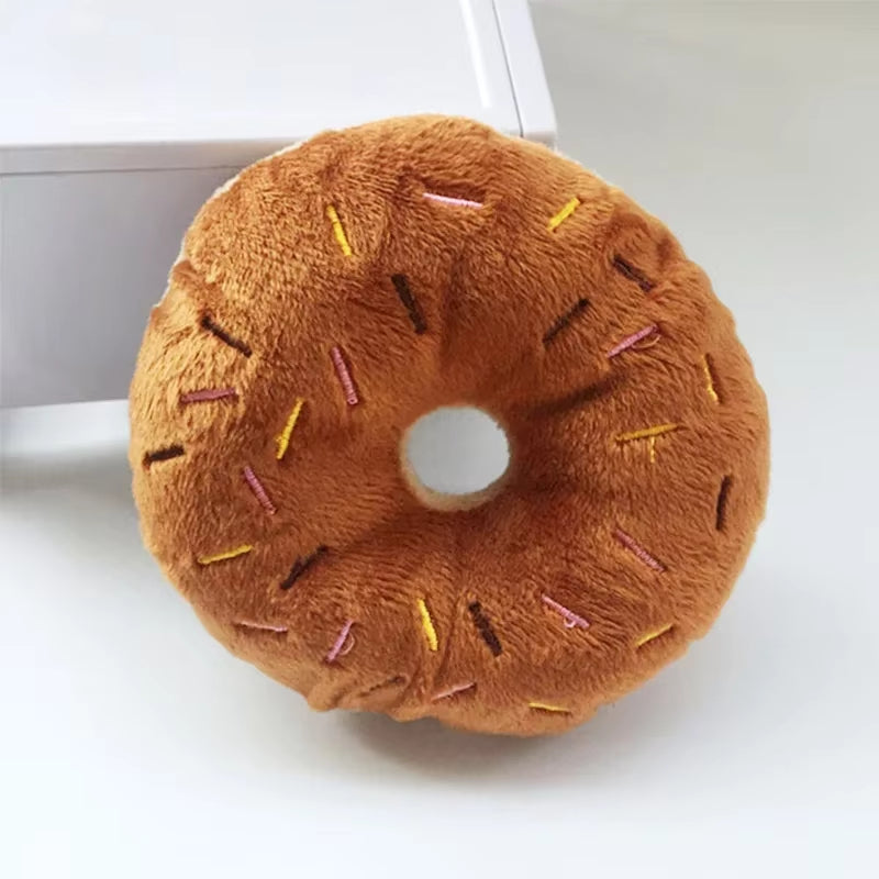 Plush Dog Donut Chew Toy